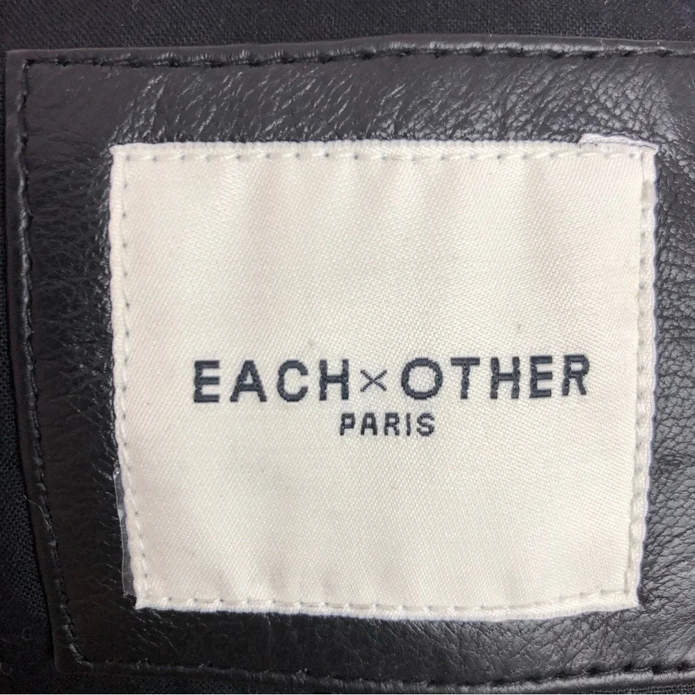 EACH X Other Paris Baya Black leather motorcycle belted jacket
